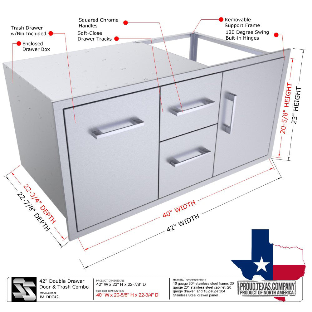 Signature Series 42" Double Drawer Door Combo