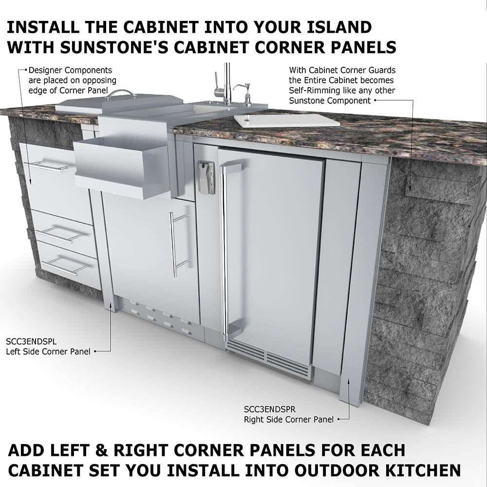 24" Sunstone Appliance Cabinet for up to 15" wide Fridge