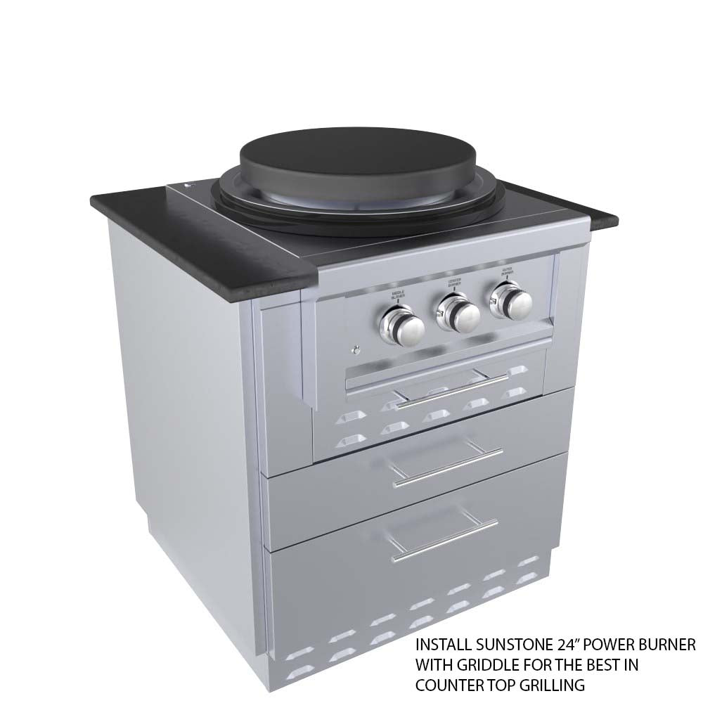 30" Kamado Hybrid Grill Base Cabinet