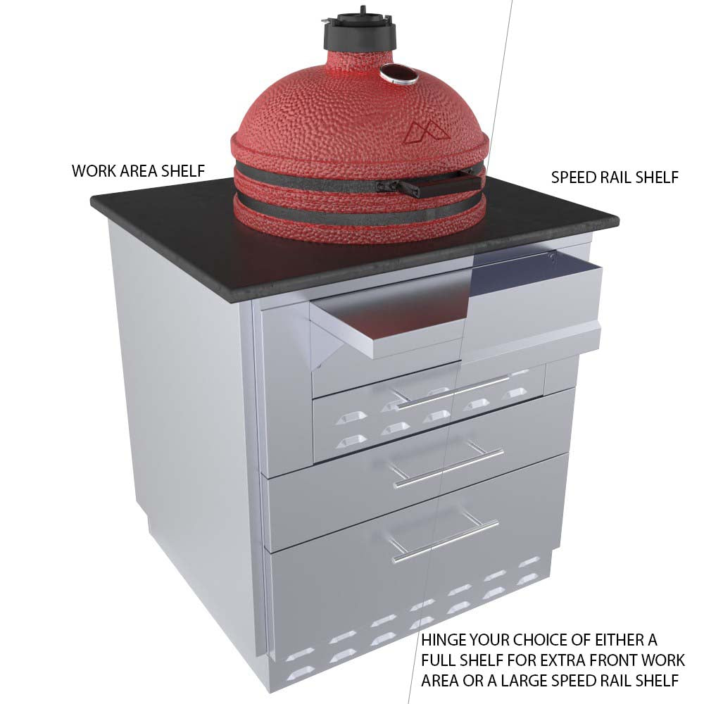 30" Kamado Hybrid Grill Base Cabinet