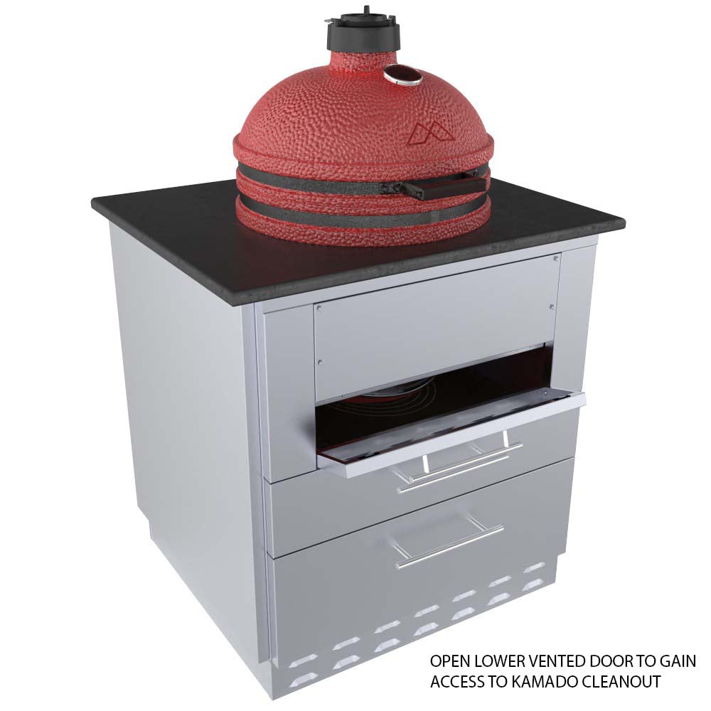 30" Kamado Hybrid Grill Base Cabinet