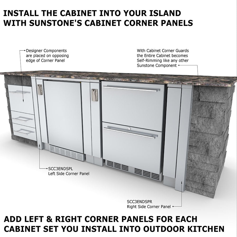 34" Sunstone Appliance Cabinet for up to 25" wide Fridge