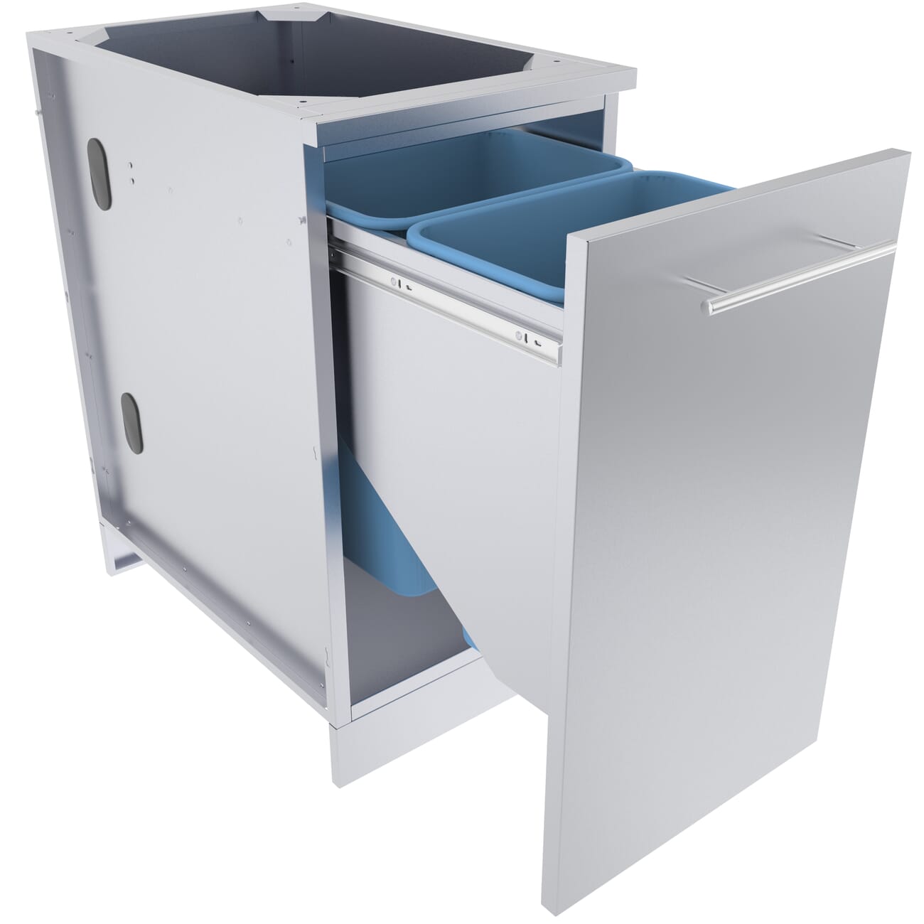 18" Trash Drawer Cabinet w/Two Top Loading Bins