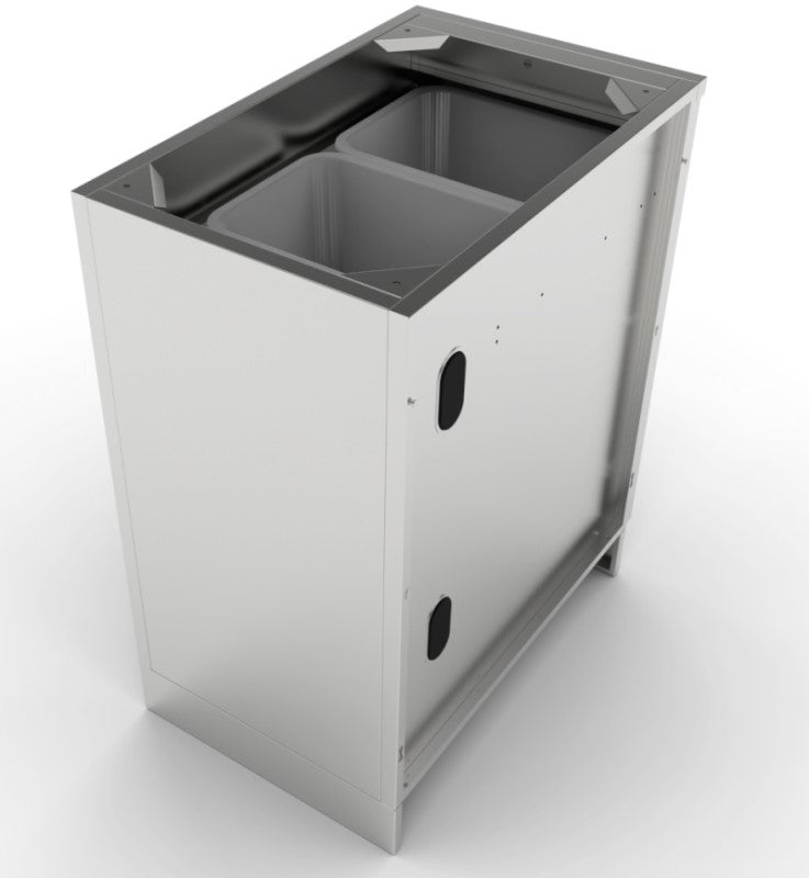 18" Trash Drawer Cabinet w/Two Top Loading Bins