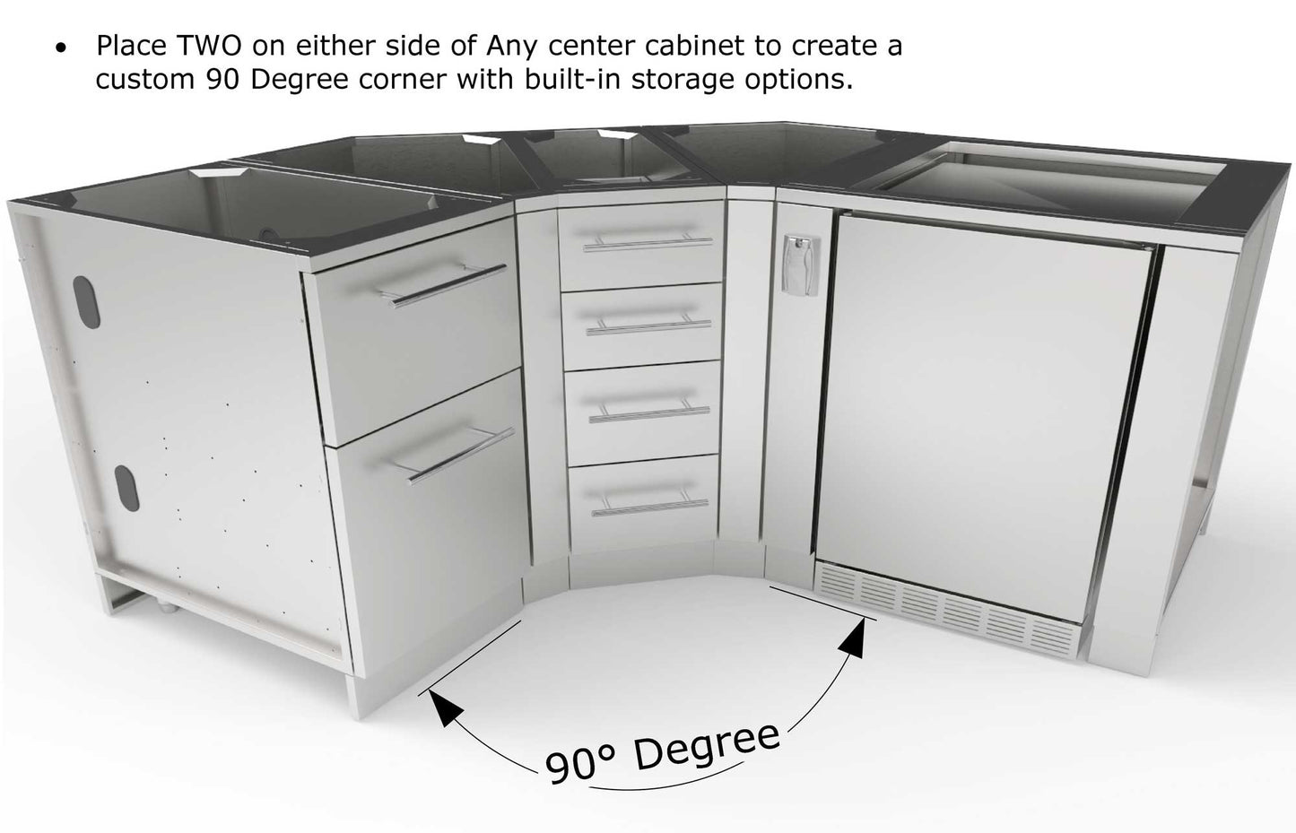 45 Degree Corner Cabinet w/Utility Access