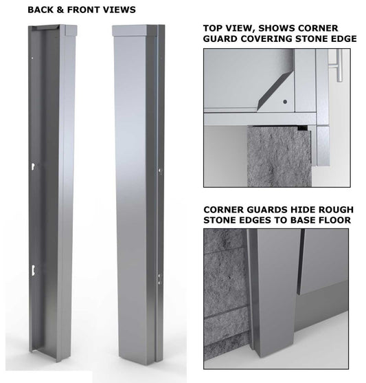 3" End Corner Guard Panel for Right Side of Base Cabinets