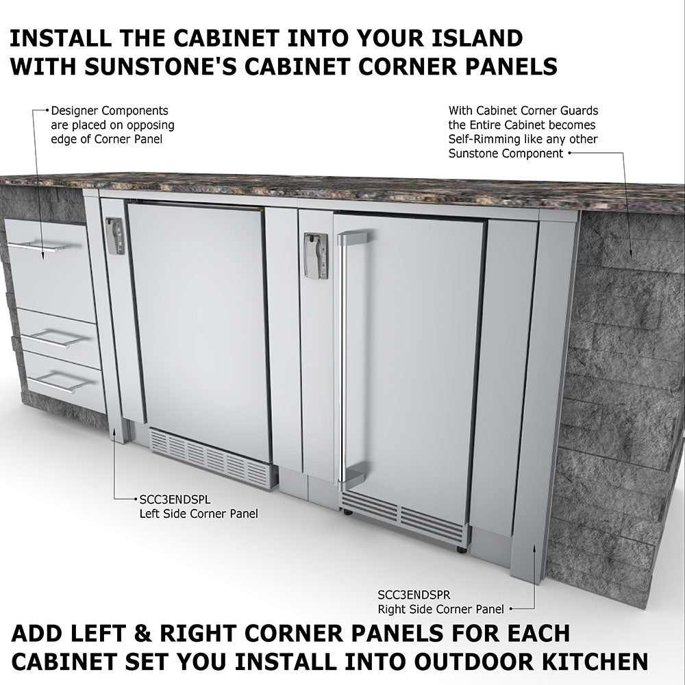 30" Sunstone Appliance Cabinet for up to 21" wide Fridge